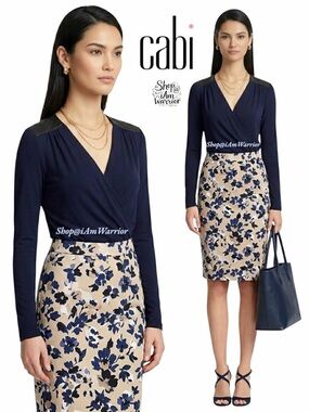 CAbi drape top with faux leather shoulder top *shop@iamwarrior